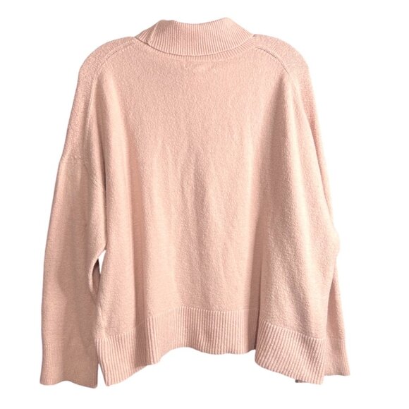 Treasure & Bond Soft Wool Blend Oversized Turtleneck Sweater Pale Pink Large - Picture 2 of 5